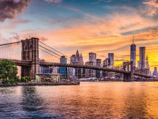 Brooklyn bridge NYC sunset