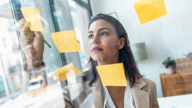 planning through sticky notes 