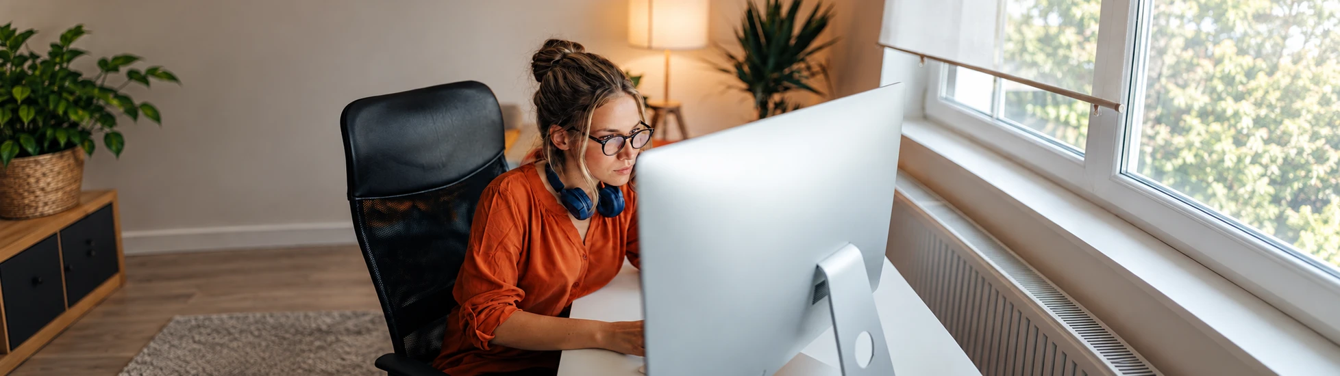 woman working from home