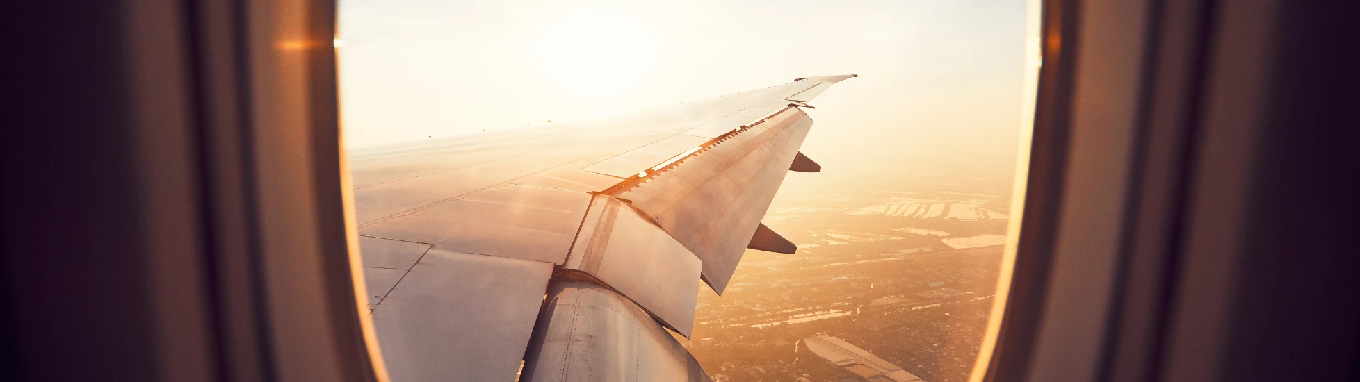 View through an aeroplane window 