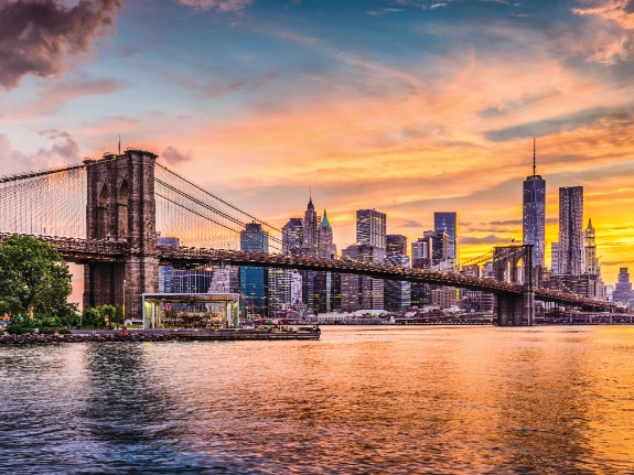 Brooklyn bridge NYC sunset