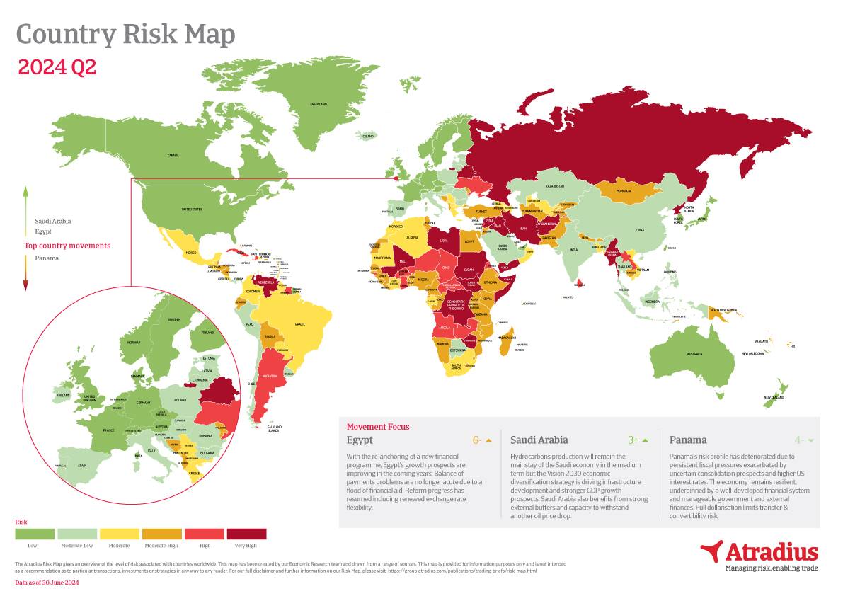 Country Risk Rating | Atradius Country Risk Map